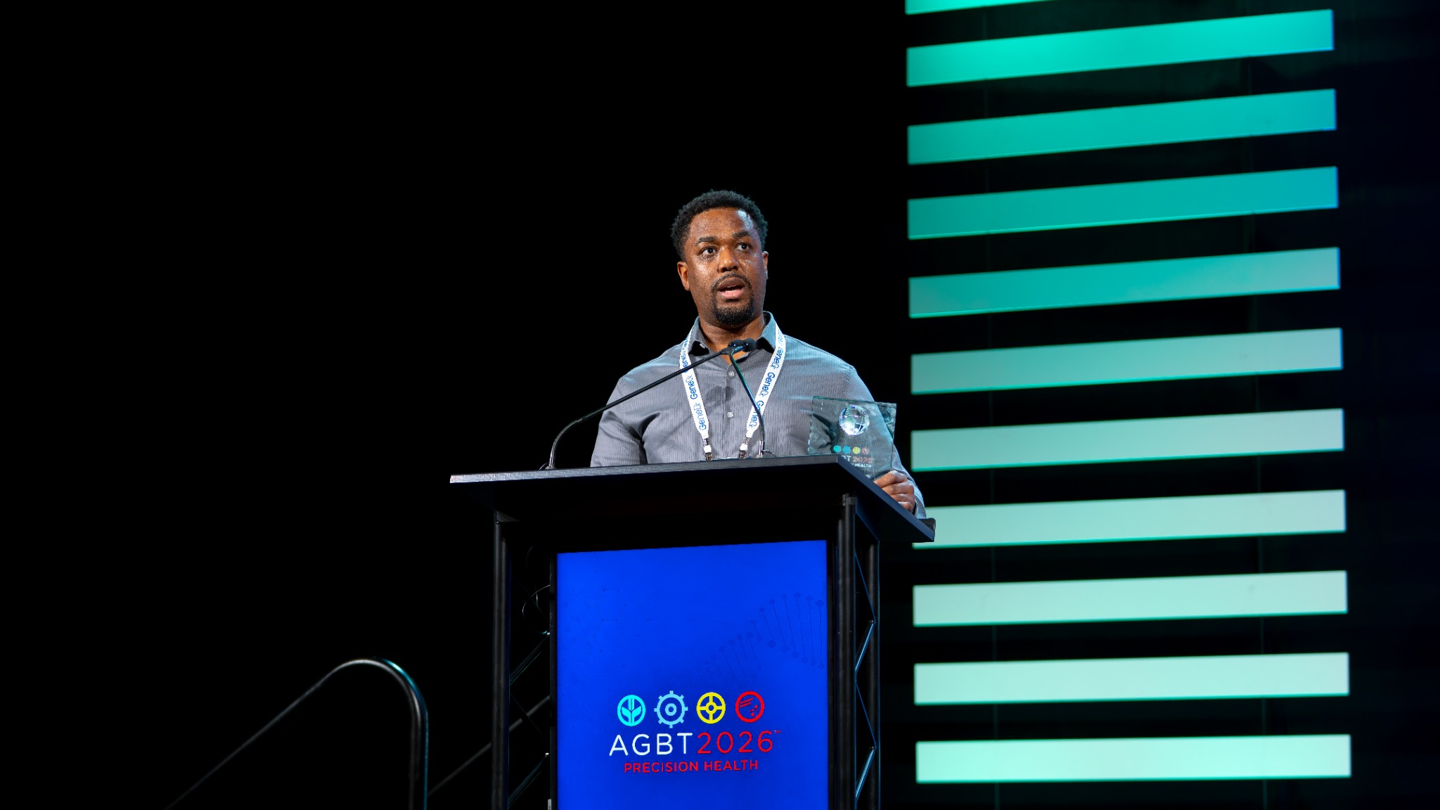 Dr. Javan Carter speaking at AGBT Precision Health 2026